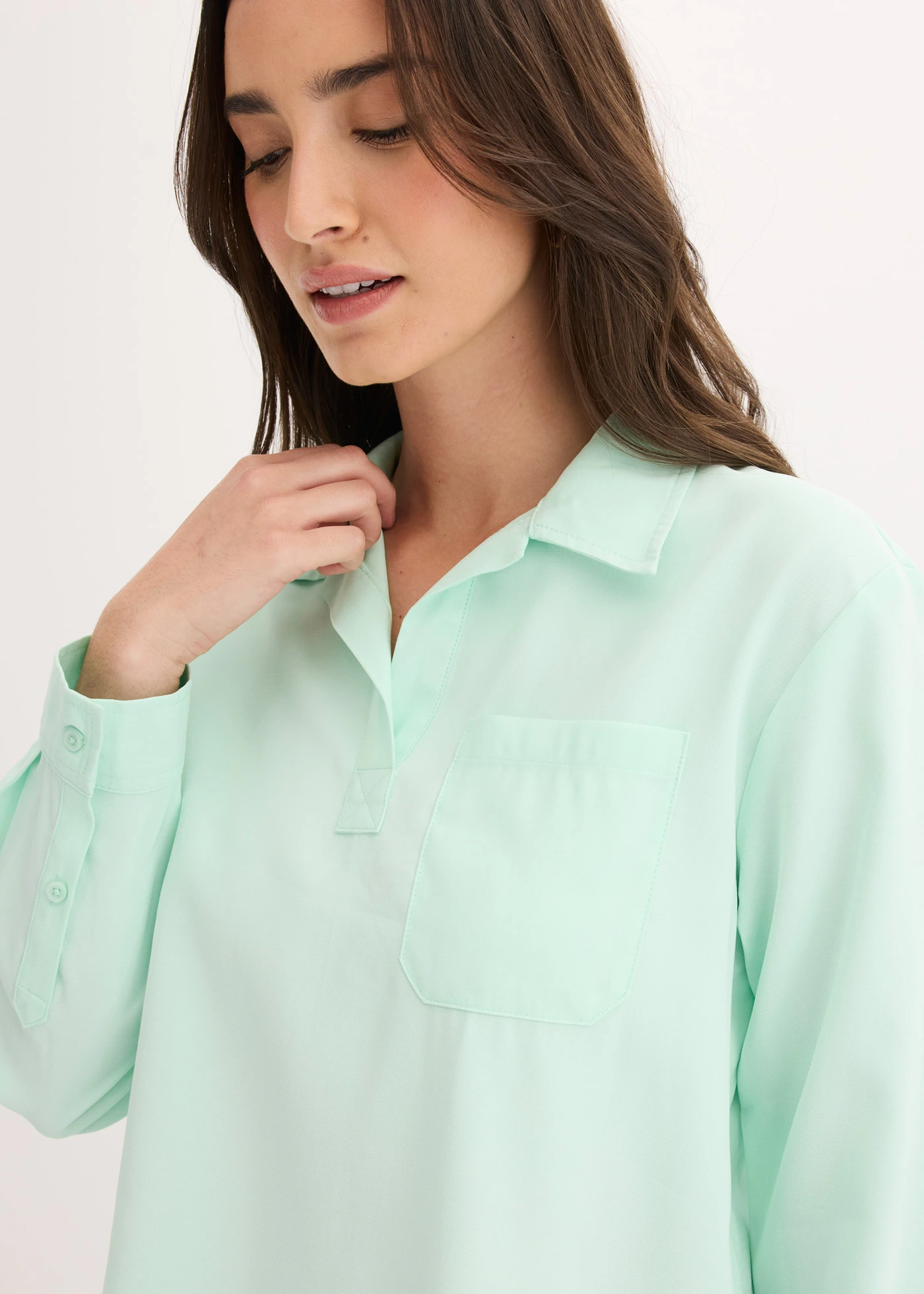 Tuniek in een fijne viscosemix • lichtmint • bonprix online shop