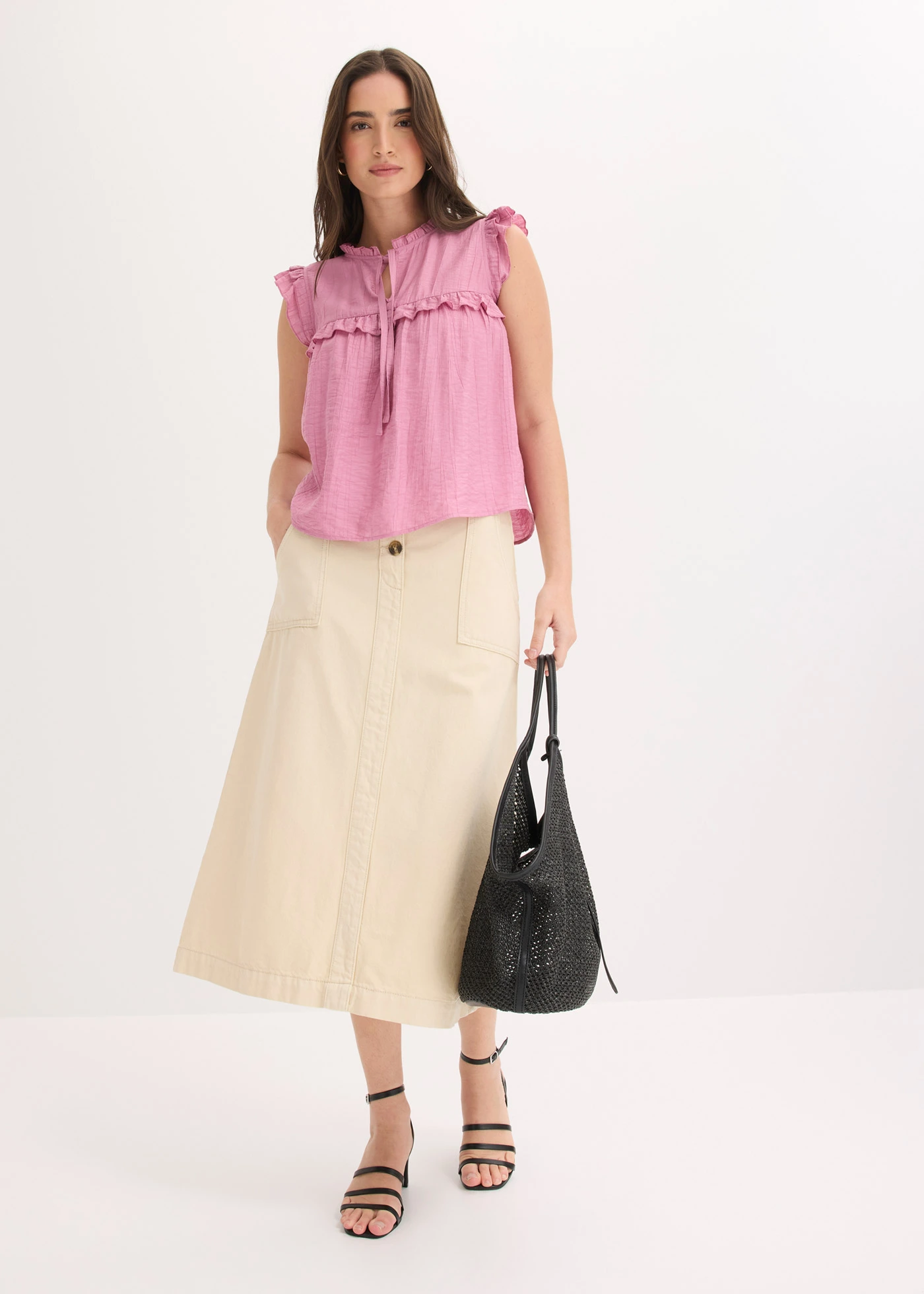 Jupe en twill 100% coton • sable clair • Boutique bonprix