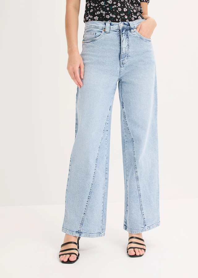 Jean large taille haute, peu extensible • denim bleu glacier used • product-page.page-title-suffix