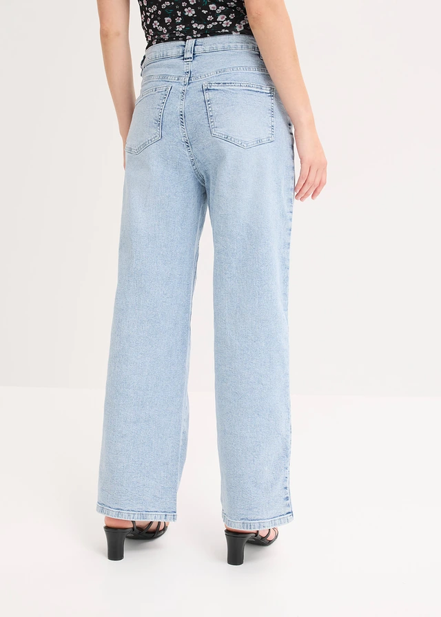Jean large taille haute, peu extensible • denim bleu glacier used • product-page.page-title-suffix