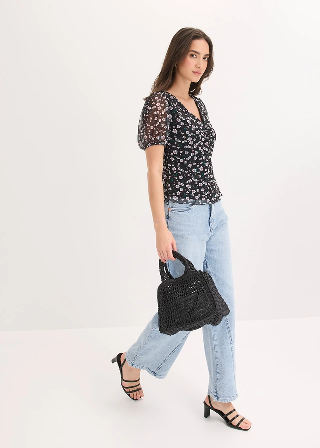 Jean large taille haute, peu extensible • denim bleu glacier used • product-page.page-title-suffix