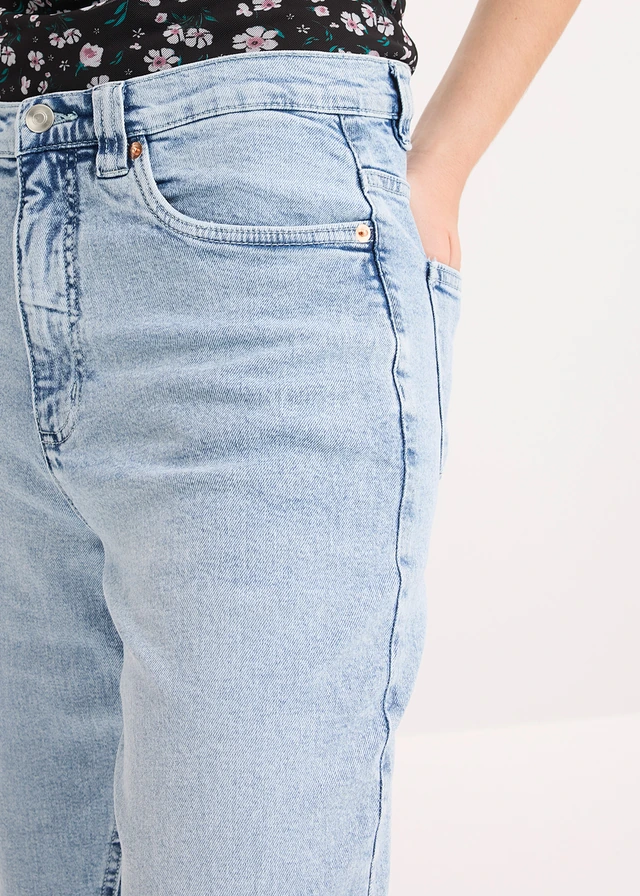 Jean large taille haute, peu extensible • denim bleu glacier used • product-page.page-title-suffix