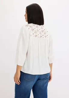 Halenka ze splývavé viskózové směsi, barva: přírodní bílá