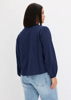 Halenka z vyšívané bavlny, barva: tmavě modrá