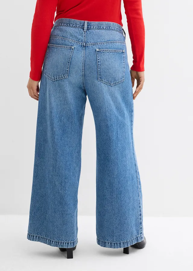 Jean palazzo très large, coton, Couleur: bleu denim used
