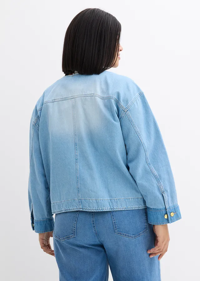 Spijkerjas van puur katoen, Kleur: lichtblauw denim used