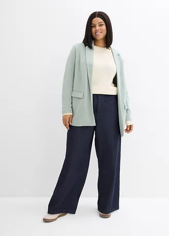 Džíny Loose Straight, High Waist, barva: sytě modrý denim unwashed