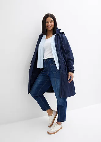 Mom high waist jeans, cropped, Kleur: donkerblauw denim used