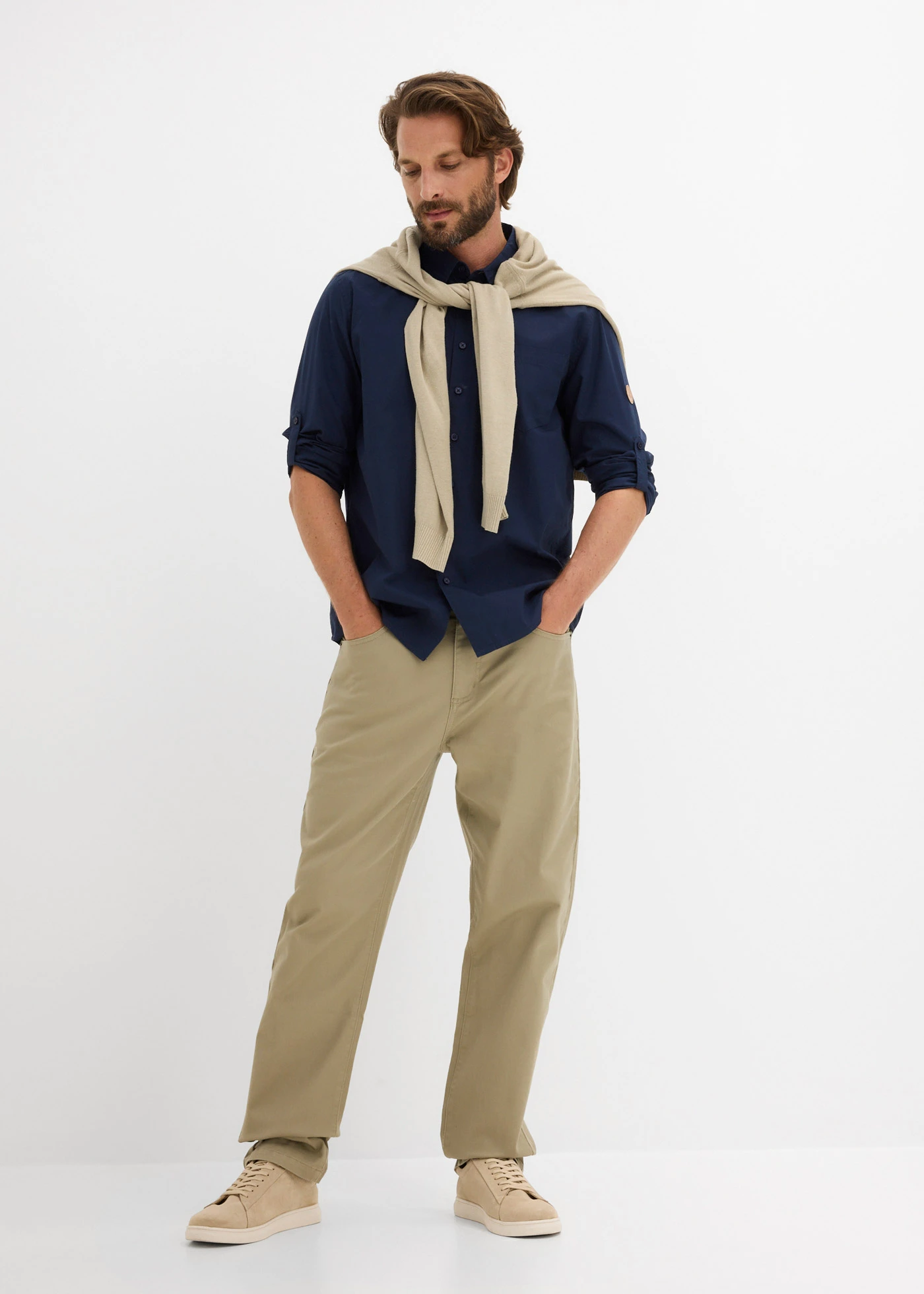 Overhemd van puur biologisch katoen met lange mouwen • donkerblauw • bonprix online shop