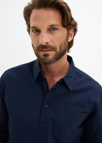 Košile s dlouhým rukávem z čisté organické bavlny • tmavě modrá • bonprix obchod