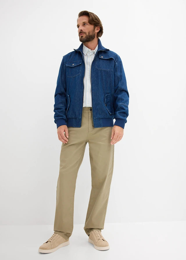 Veste en jean 100% coton, Couleur: bleu foncé denim