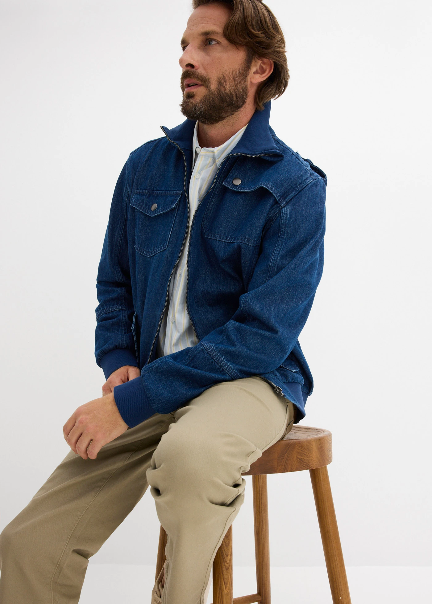 Veste en jean 100% coton • bleu foncé denim • Boutique bonprix