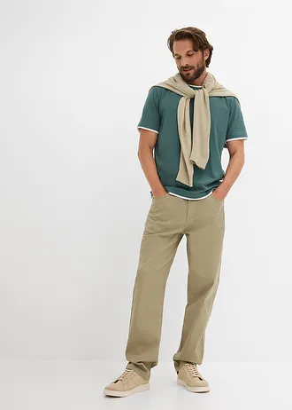 T-shirt aspect 2en1 en fil flammé, Couleur: gris vert