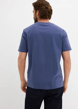 T-shirt z czystej bawełny organicznej (zestaw 2 szt.) • indygo+biały • sklep bonprix