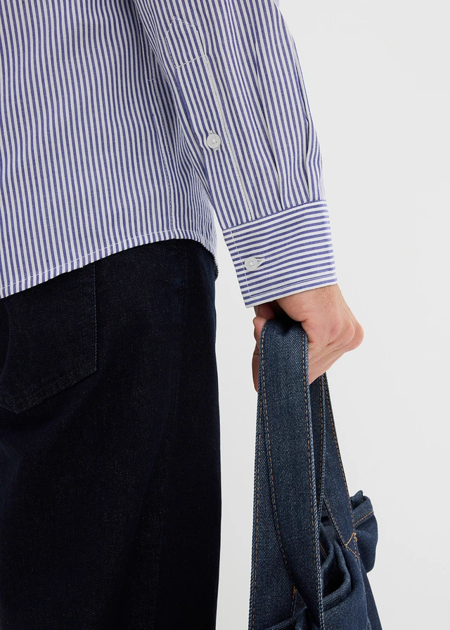 Chemise 100% coton, Regular • bleu foncé-blanc rayé • product-page.page-title-suffix