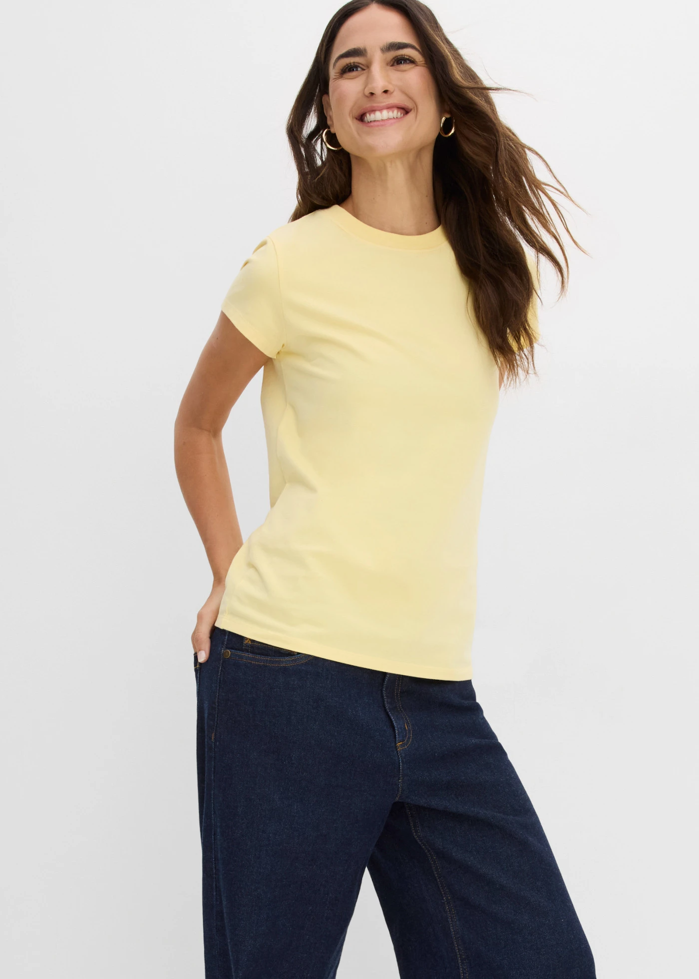 Lot de 3 T-shirts • fuchsia-jaune clair-noir • Boutique bonprix