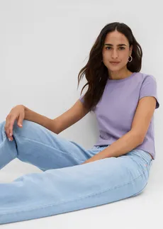 Lot de 3 T-shirts • violine fumé-bleu foncé-bleu poudré • Boutique bonprix