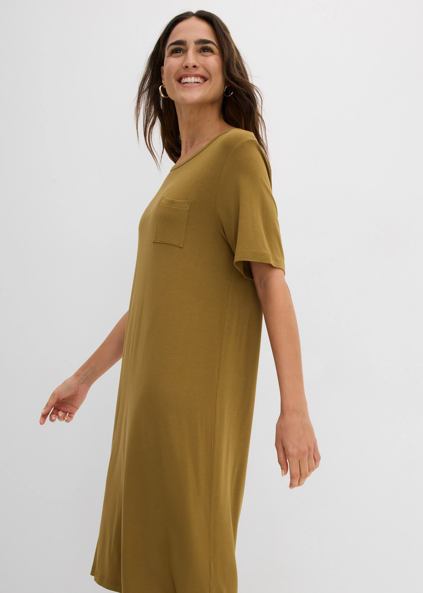Robe douce en jersey viscose • vert nature • Boutique bonprix