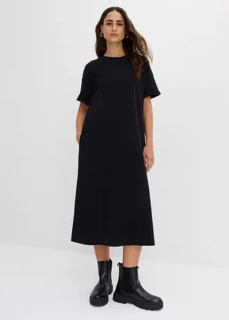 Rochie tricot din material interlock mai robust, cu buzunare • negru • magazin bonprix