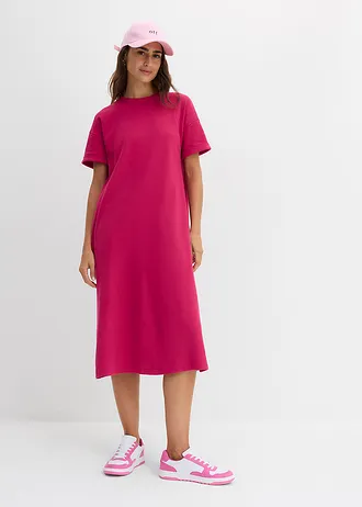 Robe large en jersey interlock épais avec poches • magenta • Boutique bonprix