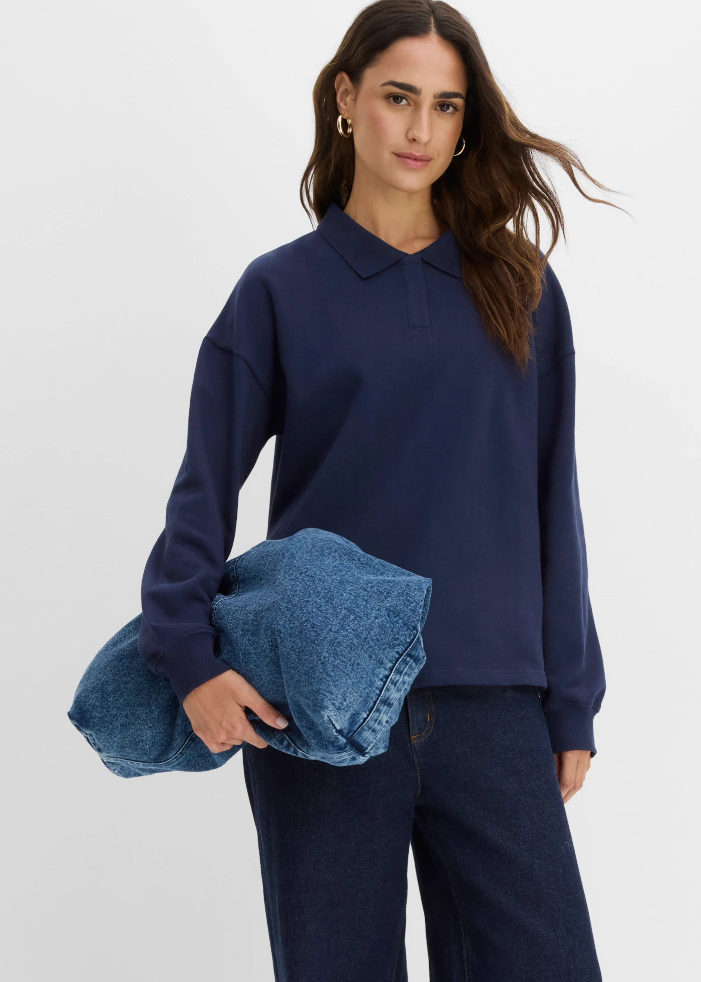 Bluză casual din bumbac organic 100% • bleumarin • magazin bonprix