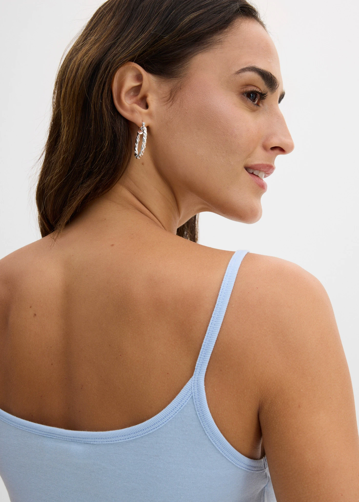 Lot de 2 tops à bretelles spaghetti • rose vif/bleu poudré • Boutique bonprix