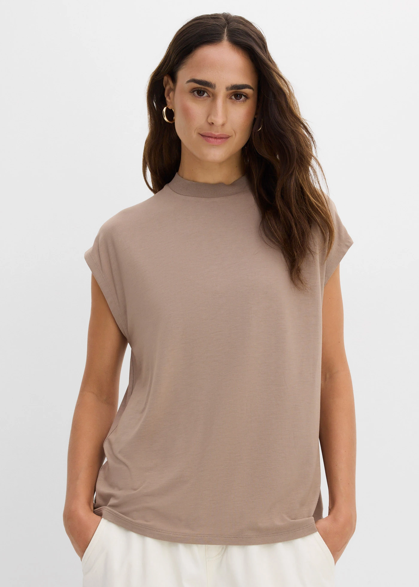 Tricou din viscoză moale • gri-bej • magazin bonprix