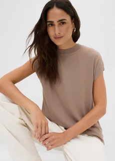 T-shirt van zachte viscose • taupe • bonprix online shop