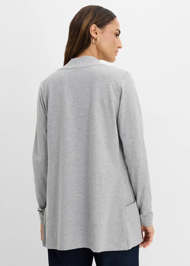 Gilet en jersey doux, Couleur: gris clair chiné