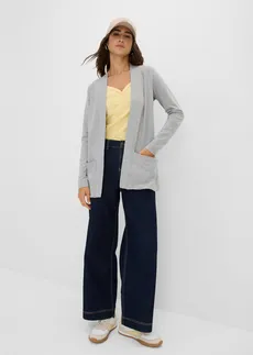 Gilet en jersey doux gris clair chiné