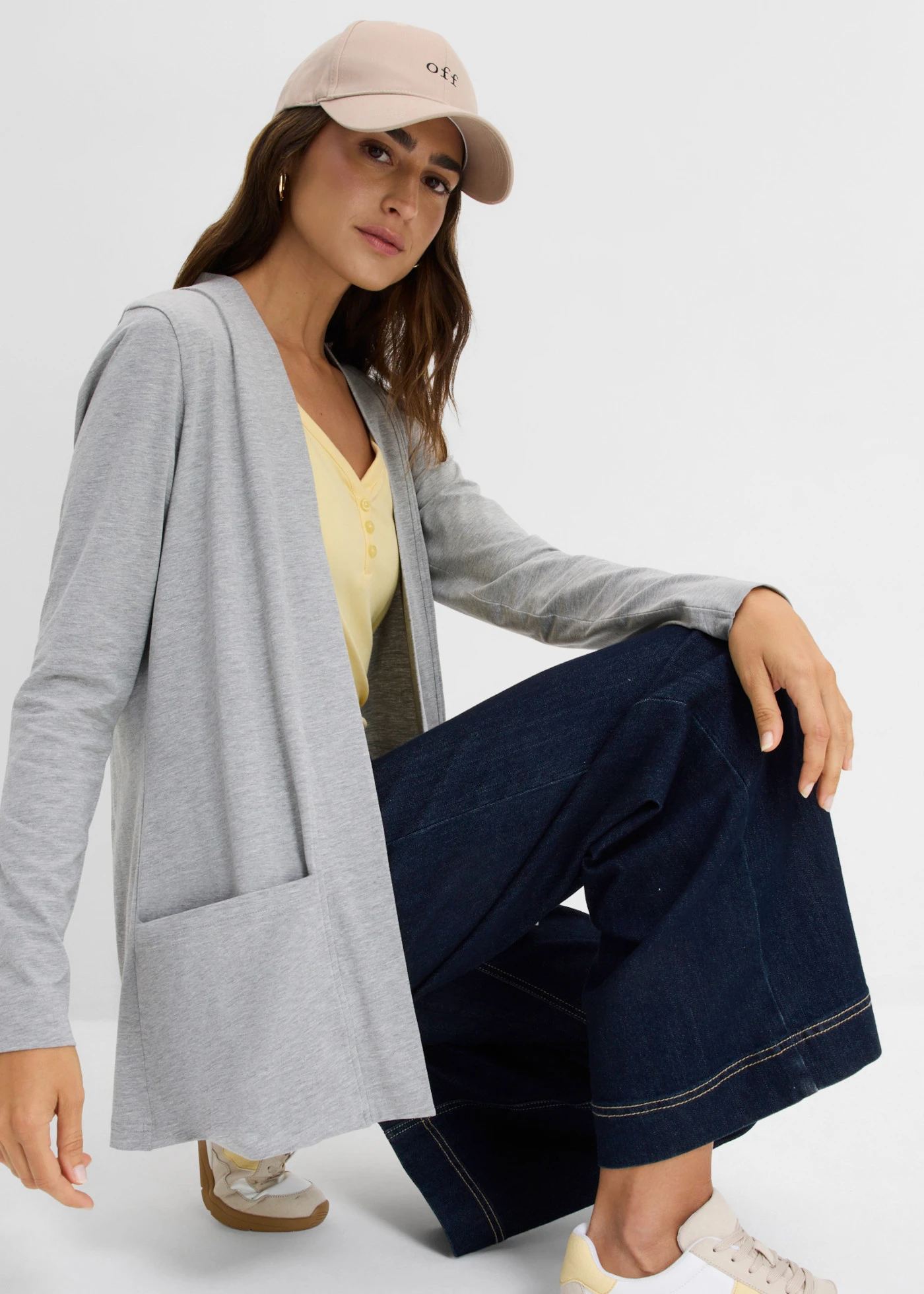 Gilet en jersey doux • gris clair chiné • Boutique bonprix