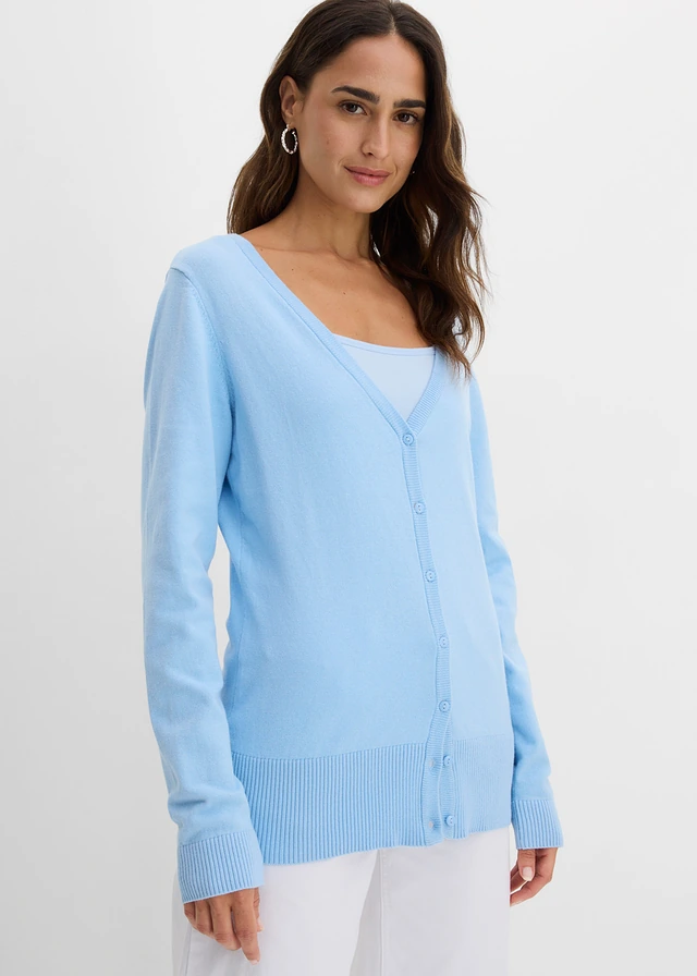 Gilet boutonné en maille fine