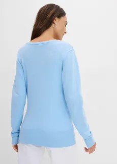 Gilet boutonné en maille fine • bleu clair • Boutique bonprix