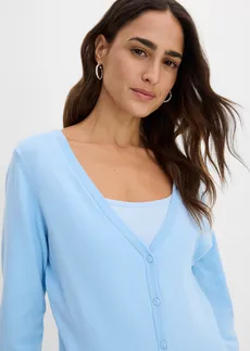 Basic vest met knoopsluiting • lichtblauw • bonprix online shop