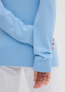 Gilet boutonné en maille fine • bleu clair • Boutique bonprix