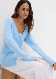 Basic vest met knoopsluiting • lichtblauw • bonprix online shop