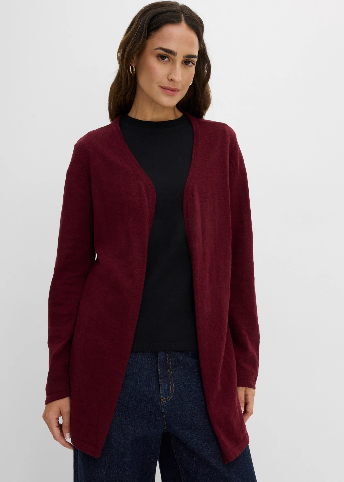 Gilet en maille 100% coton flammé • rouge érable • Boutique bonprix