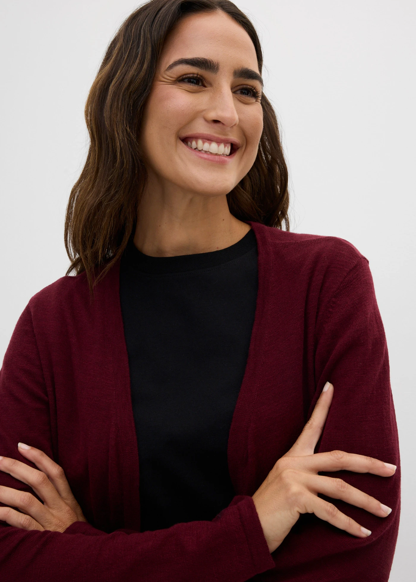 Gilet en maille 100% coton flammé • rouge érable • Boutique bonprix