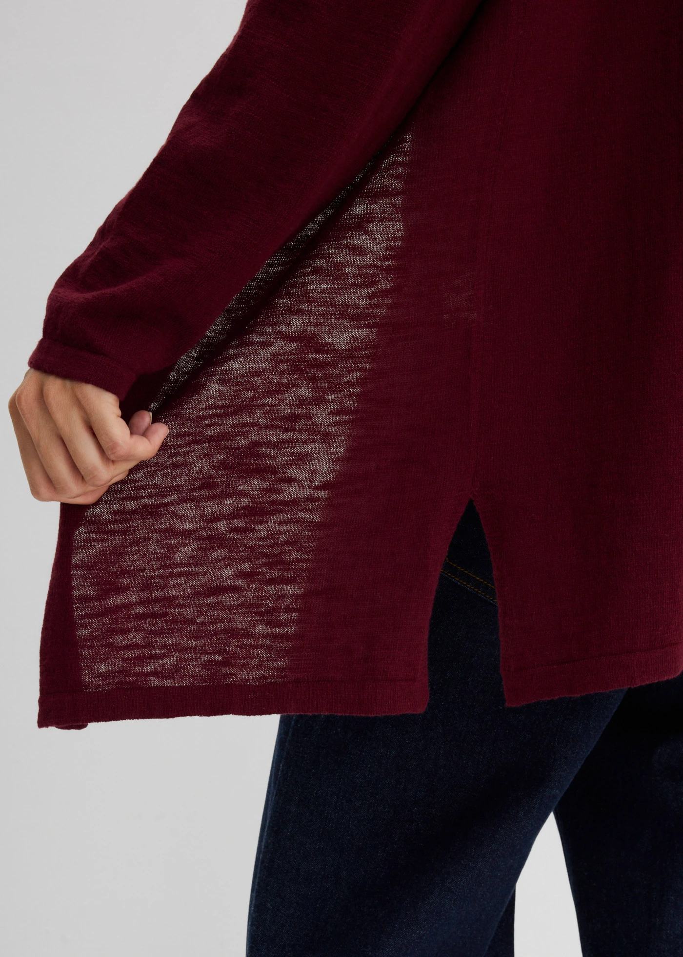 Gilet en maille 100% coton flammé • rouge érable • Boutique bonprix