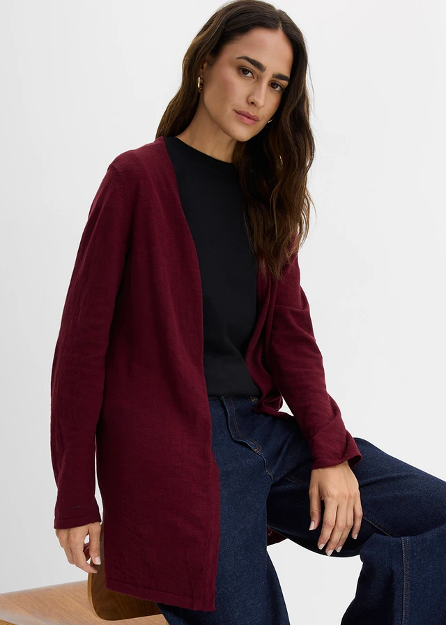 Gilet en maille 100% coton flammé • rouge érable • product-page.page-title-suffix
