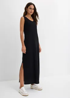 Rochie din jerse, care pune silueta în valoare • negru • magazin bonprix
