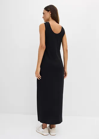 Az alakot hangsúlyozó dzsörzé ruha • fekete • bonprix áruház