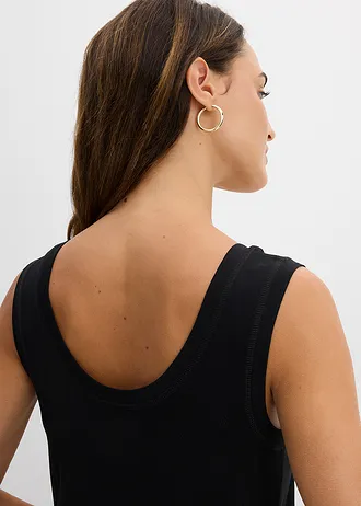 Az alakot hangsúlyozó dzsörzé ruha • fekete • bonprix áruház