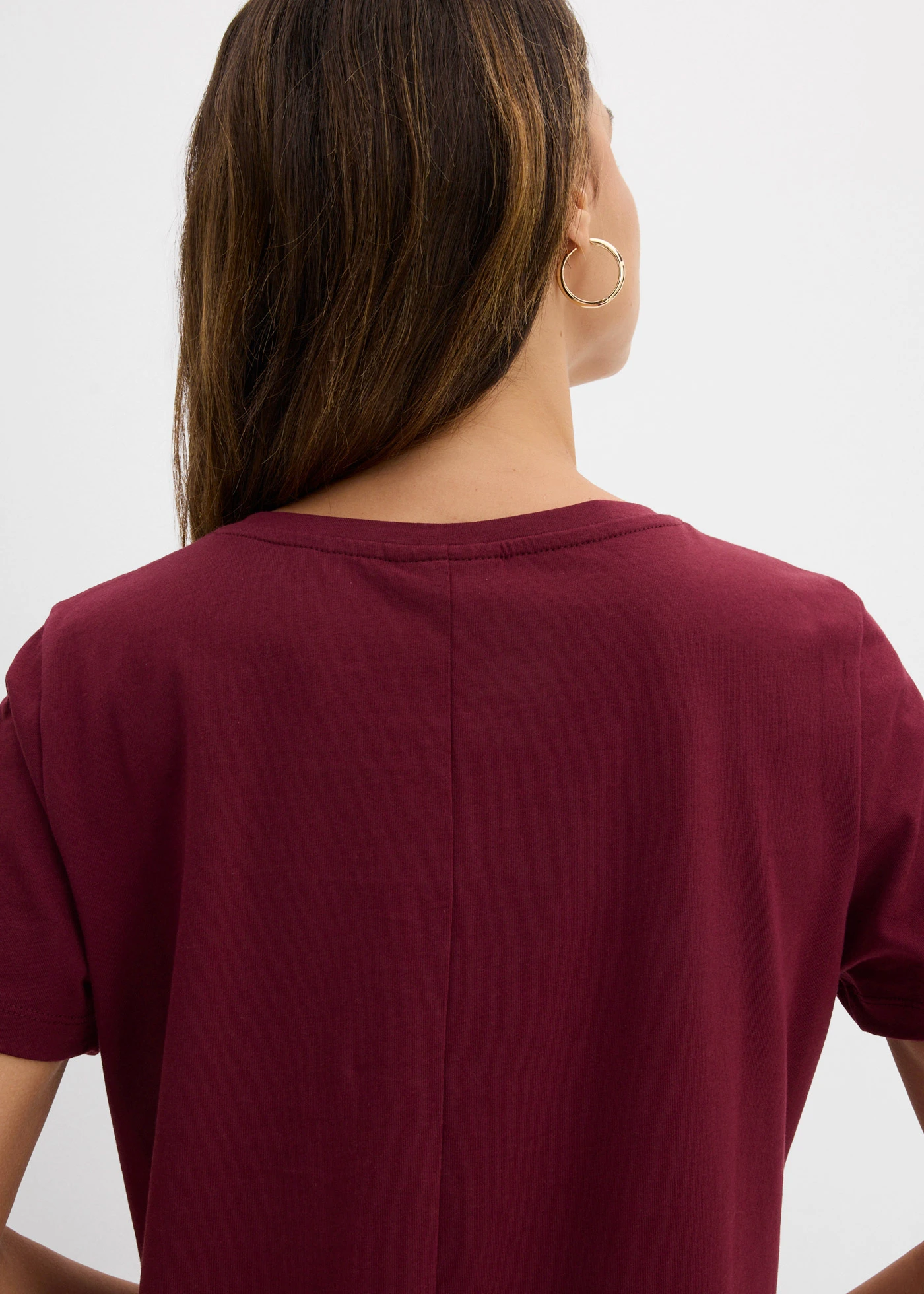 Jersey jurk van puur katoen (set van 2) • grijs gemêleerd+esdoornrood • bonprix online shop