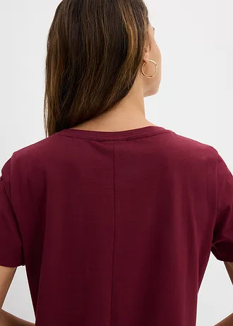 Rochie din jerse, din bumbac 100% (pachet 2/buc.) • gri melanj/roșu-arțar • magazin bonprix