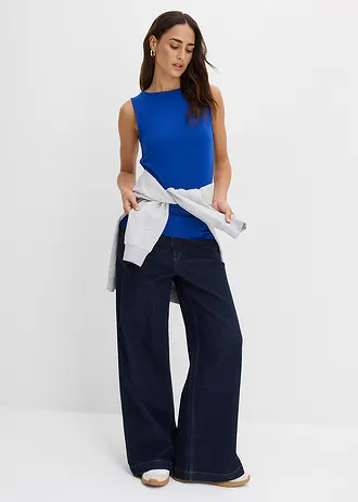 Top z miękkiej wiskozy (2 szt.) • kobaltowy+żółty szafran • sklep bonprix