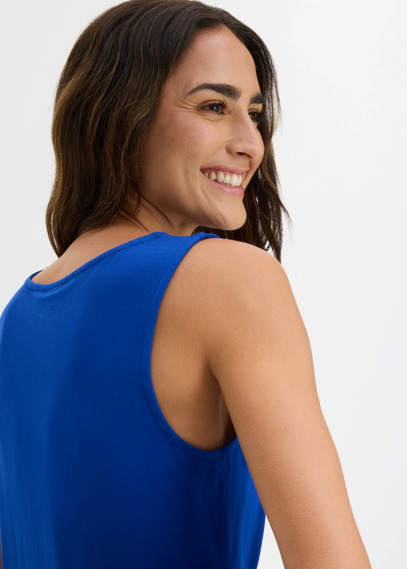 Top van zachte viscose (set van 2) • donkerblauw/saffraangeel • bonprix online shop