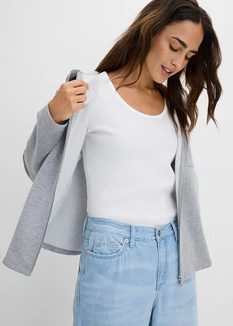 Bordás póló, tiszta bio-pamutból (2 db-os csomag) • olajkék-gyapjúfehér • bonprix áruház