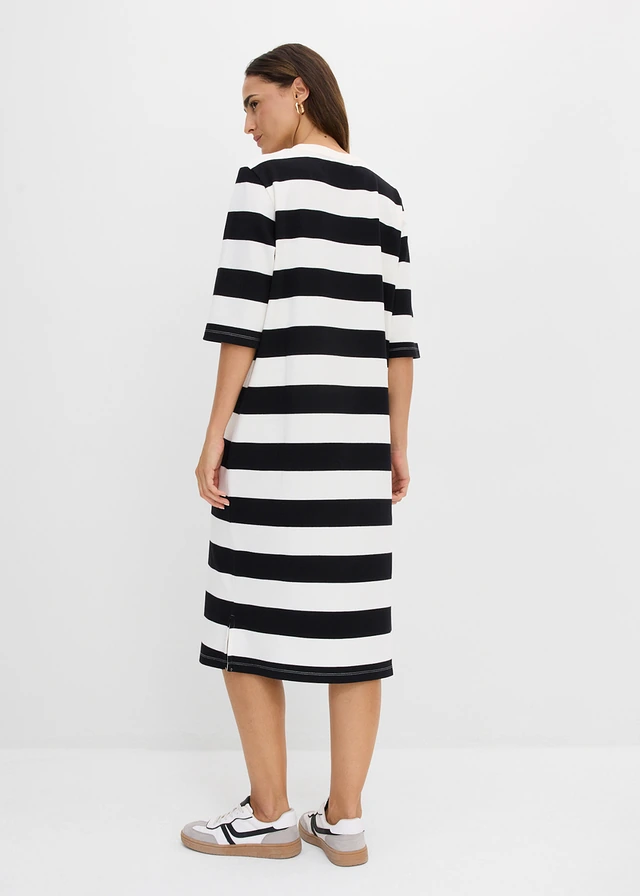 Shirtjurk van stevige interlockstof • zwart-wolwit gestreept • product-page.page-title-suffix