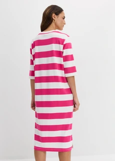 Shirtjurk van stevige interlockstof, Kleur: pinklady-wolwit gestreept